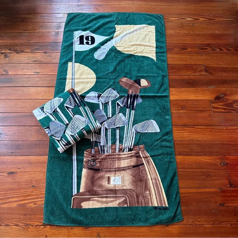 Vintage 90s Hilasal 19th Hole golf towels set of 2